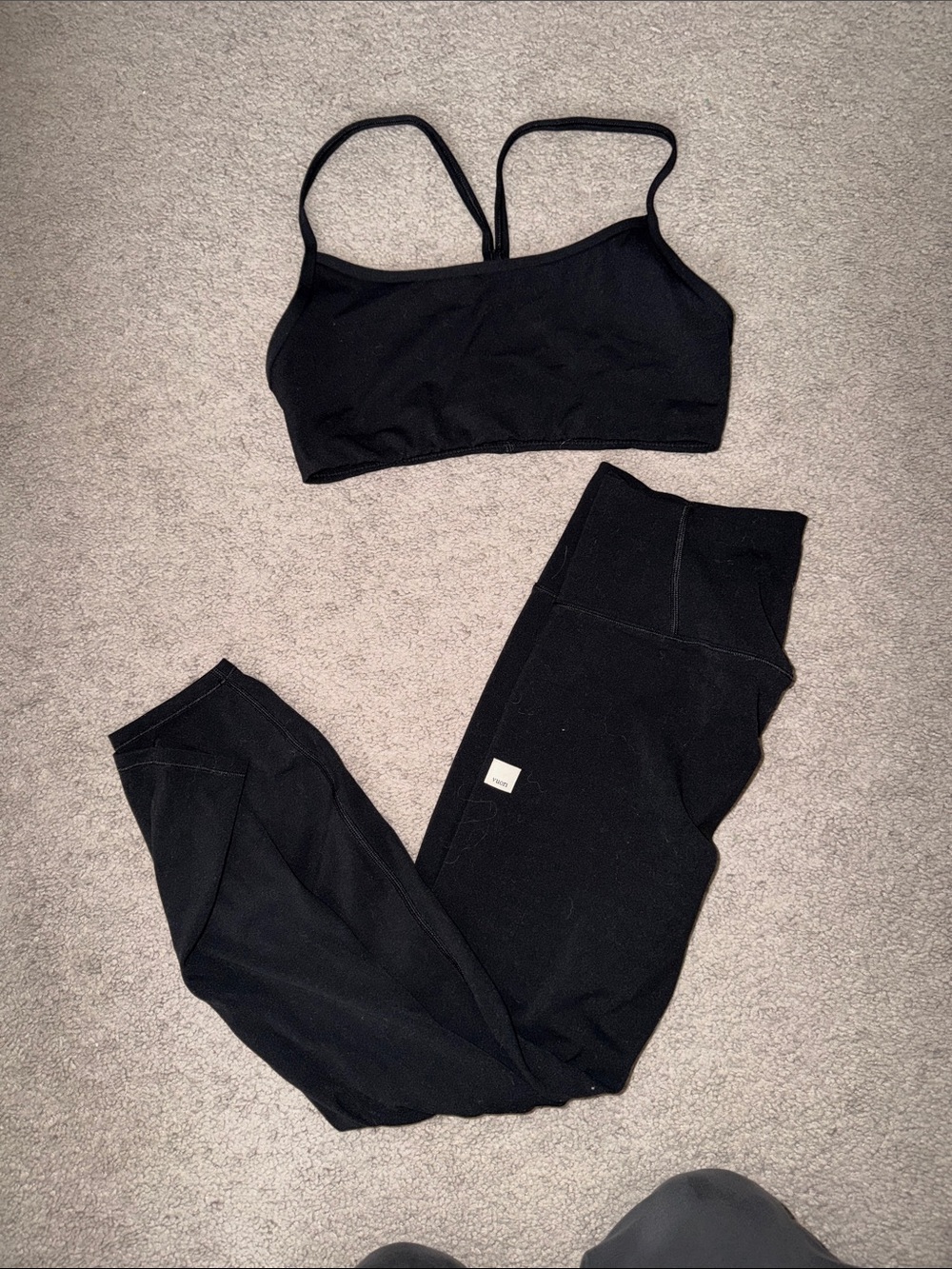 Vuori Black Strappy Sports Bra